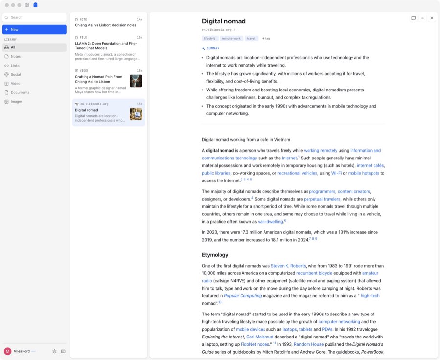 The Sensefold Mac app in its own window: the same library and reader as the web app, with the Mac traffic lights instead of a browser tab.