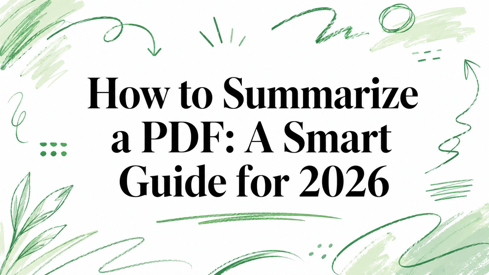 How to Summarize a PDF: A Smart Guide for 2026